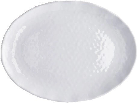 1 Pezzo Vassoio Ovale in Melamina Bianco 40 x 30 x 2,5 cm