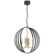 Lampadario Sparkle Luminex metallo nero/oro 4xE14 104cm