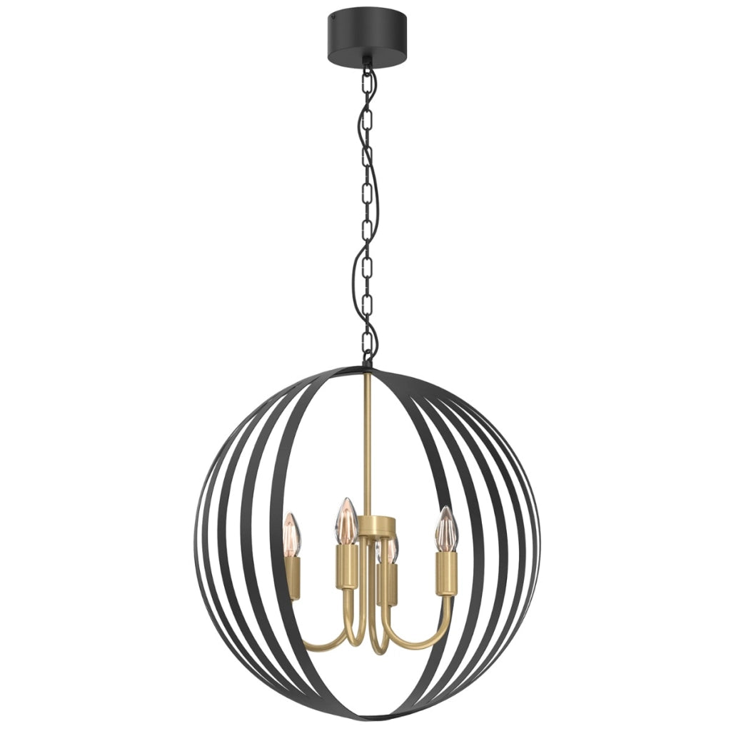 Lampadario Sparkle Luminex metallo nero/oro 4xE14 104cm
