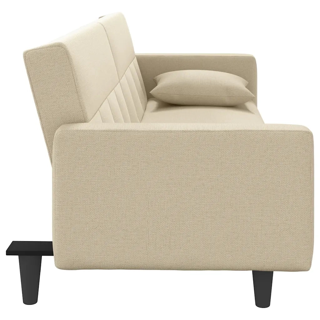 Divano letto | Sof¨¤ letto | Letto singolo con Cuscini Crema in Tessuto