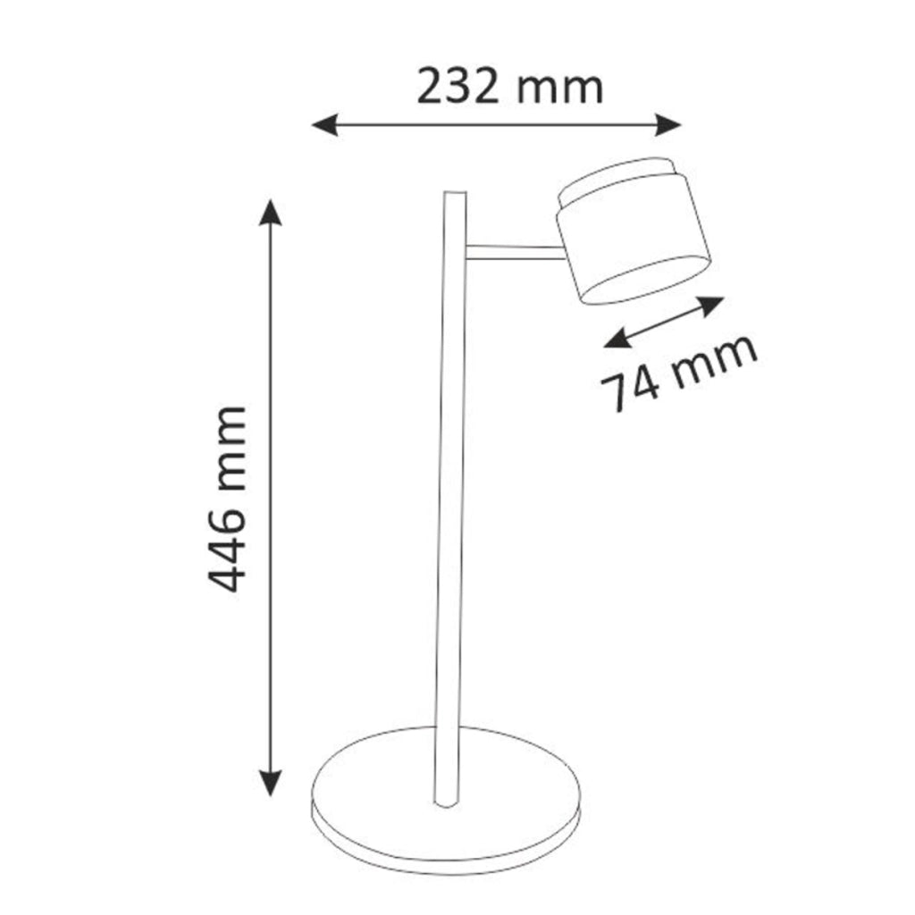 Lampada da tavolo LED bianca cromata 3000K Kubik Polux
