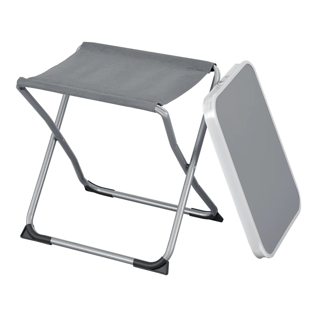 Sgabello e tavolo da campeggio 2 in 1 Barete 47 x 47 x 37 cm grigio 03_0011105