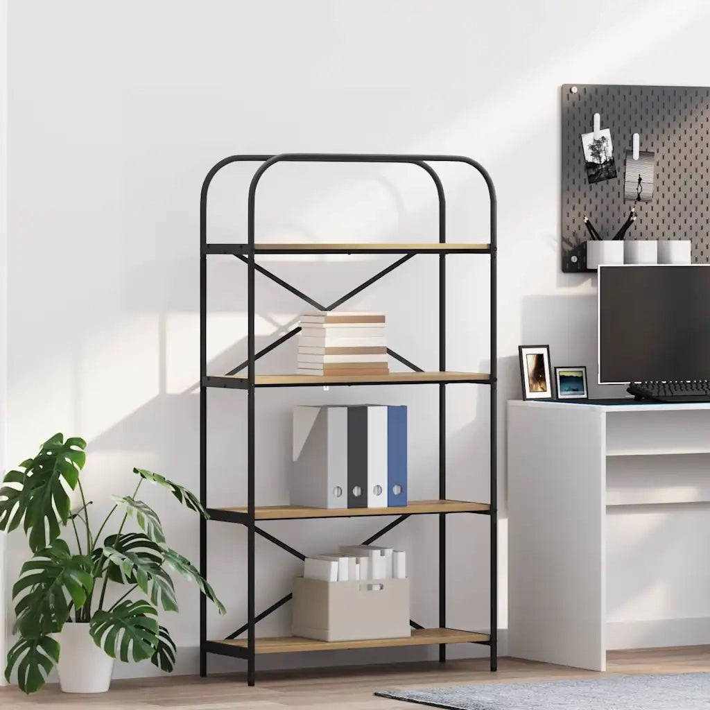 Libreria-Scaffale per Libri-Mobile di Stoccaggio Rovere artigianale 80 x 30 x 146 cm Legno multistrato 524177