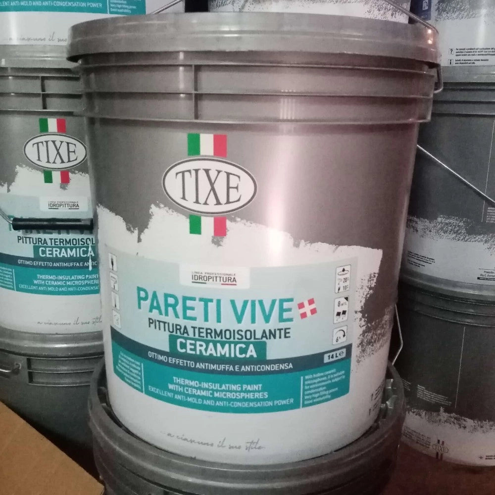 Tixe pareti vive 14lt pittura bianca opaca anticondensa termoisolante ceramica alto spessore con antimuffa lavabile per