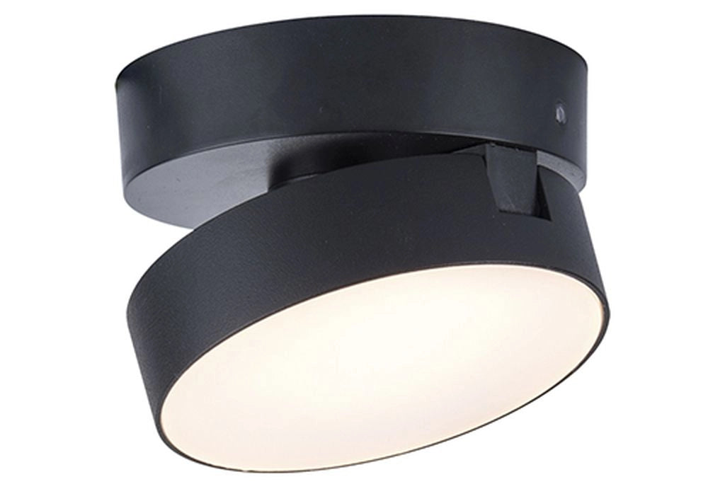 Lutec Stanos faretto plafoniera rotondo nero LED 6,8W