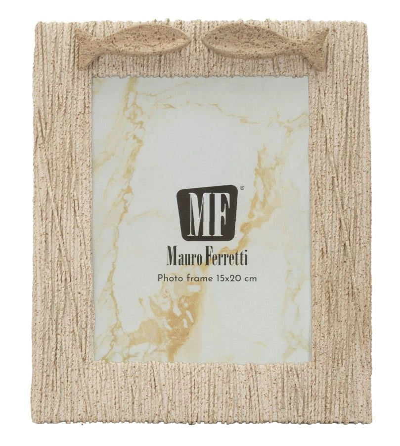 Cornice Sand 21x2,8x26,5 cm in Resina e Vetro Beige