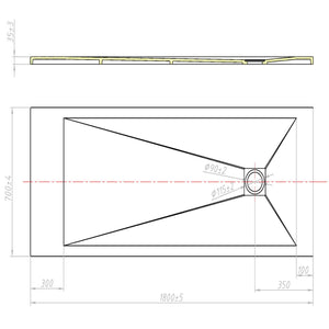 Piatto Doccia 80x100 cm in Pietra Fosterberg Silene Bianco