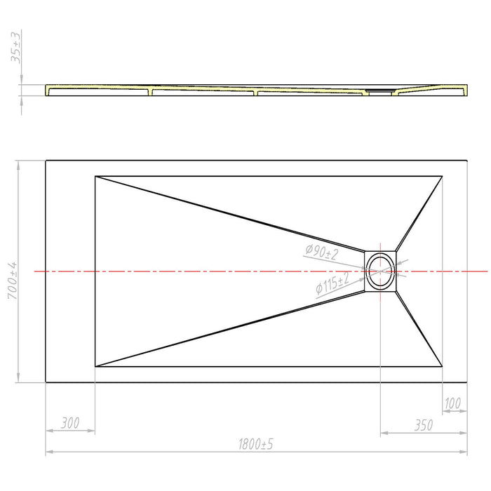 Piatto Doccia 80x100 cm in Pietra Fosterberg Silene Bianco