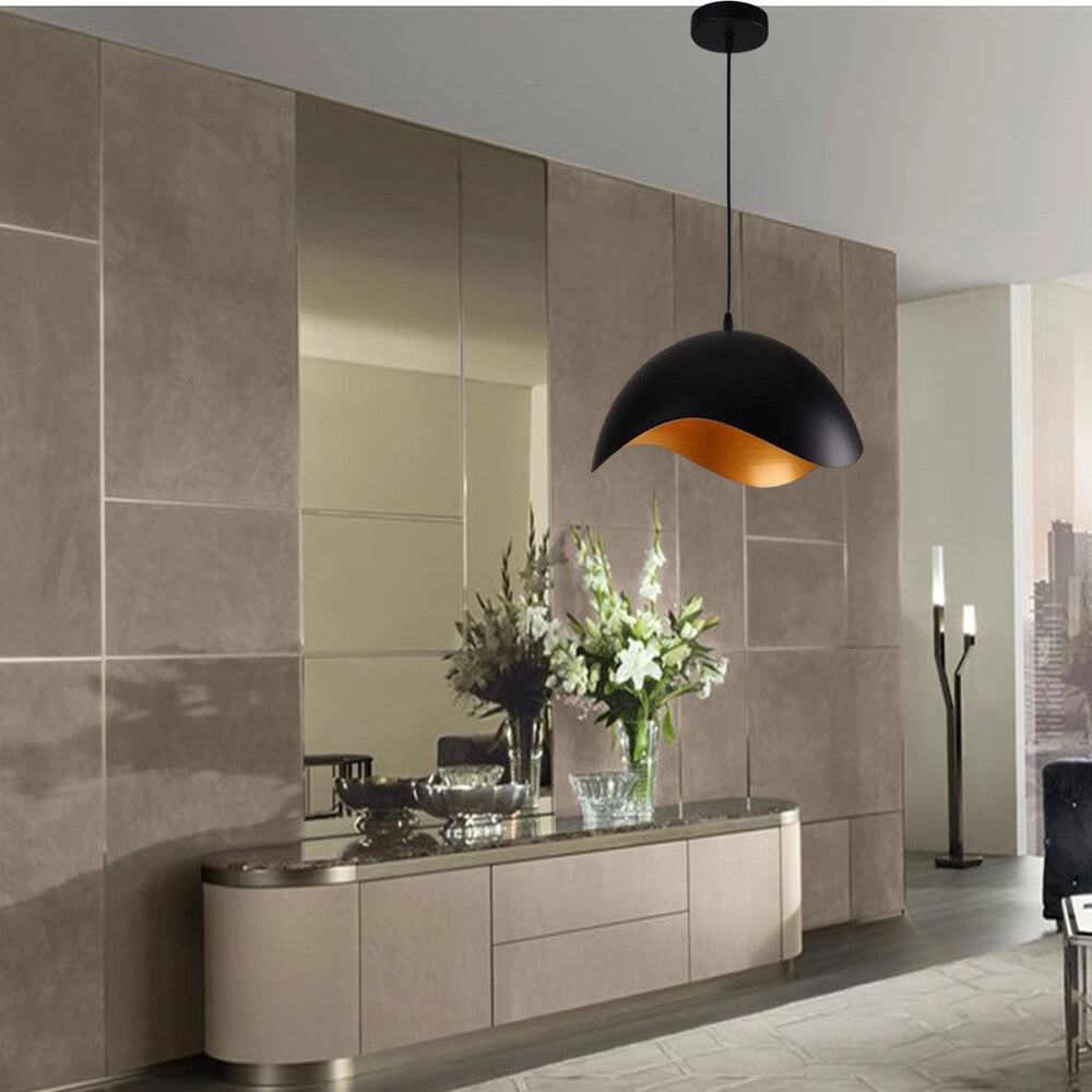 Trade Shop - Lampadario A Sospensione Contemporaneo E27 Lampada Pendente Cucina Isola Soggiorno A23 - Nero