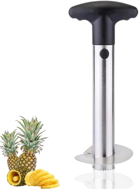 Snipper per Ananas in Acciaio Inossidabile - Aggiornato - Rafforzato - Lama Spessa - Porzione Perfetta - 18 x 9 cm - Macchina per Snidare Ananas