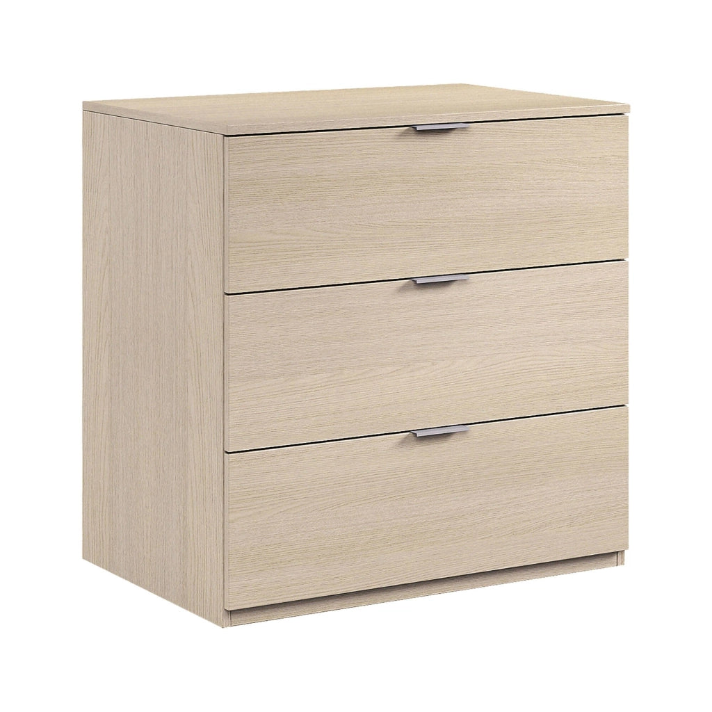 Cassettiera Rea, Settimanale moderna a 3 cassetti, Mobile ComÒ² basso per camera da letto, Mobile Settimanale, cm 77x38h80, Rovere