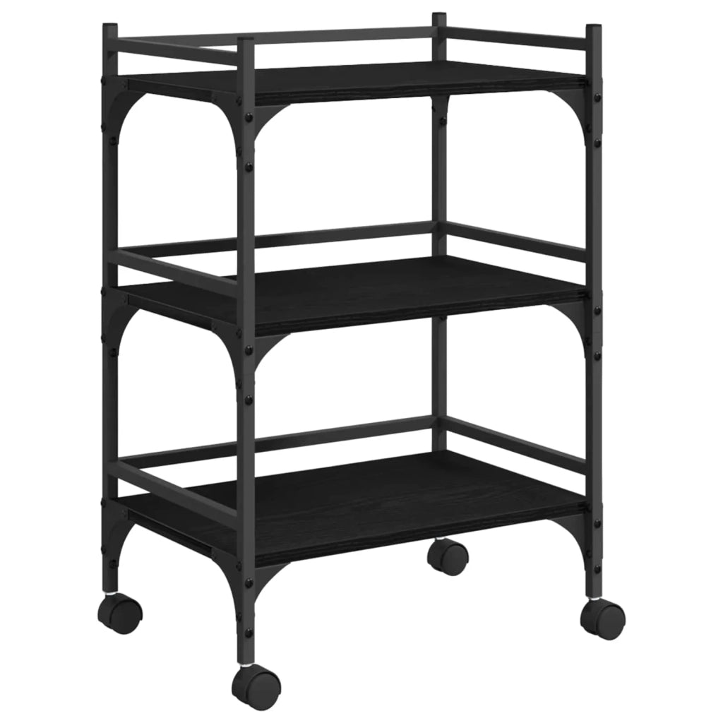 Carrello da Cucina Rovere Nero 50 x 35 x 75.5 cm