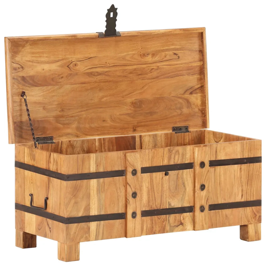 Baule 90x40x40 cm in Legno Massello di Acacia cod mxl 38278