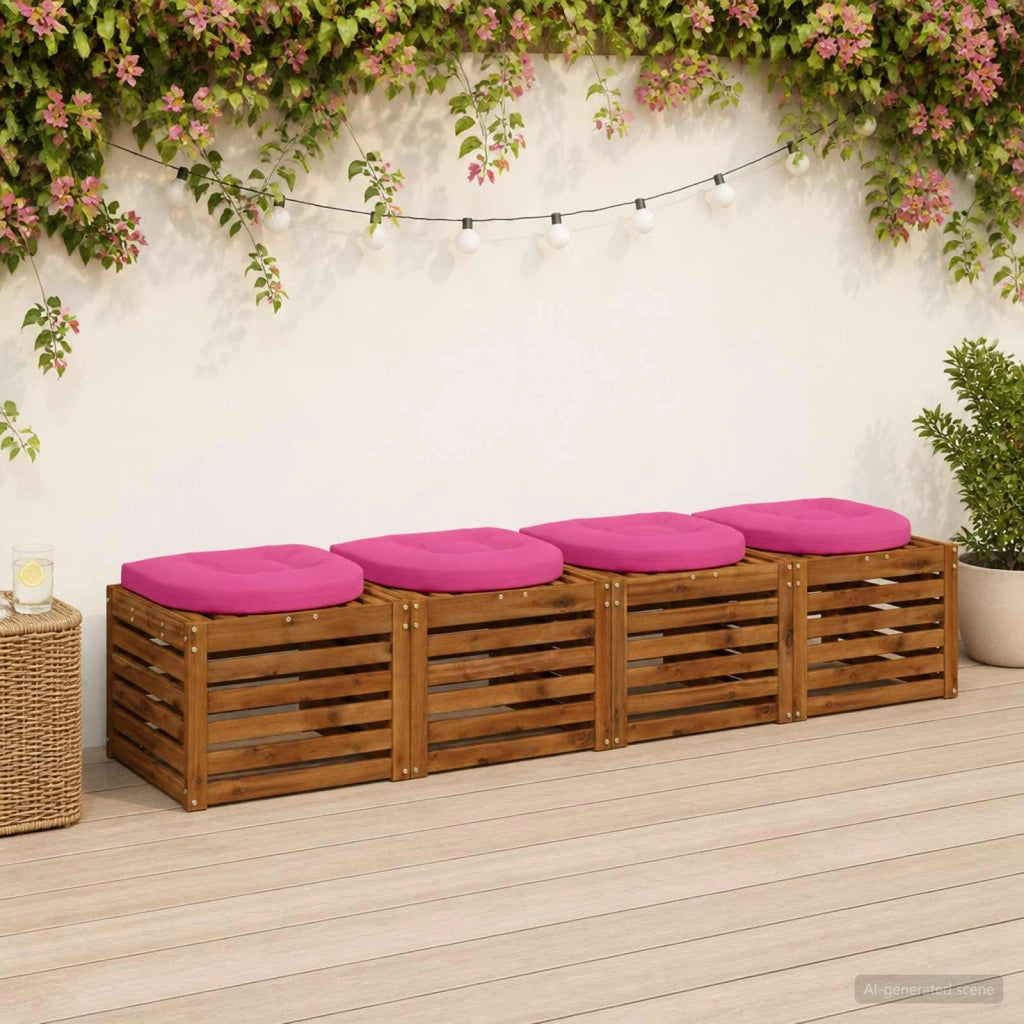 Cuscini per Sedia in 4 Pezzi 4 pz 100% Poliestere Rosa 945305