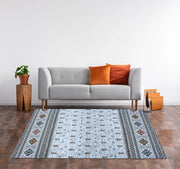 Tappeto Arredo Moderno Morbido in Ciniglia Ingresso Antiscivolo Prodotto Italiano  Soggiorno Camera Salotto Disegni Piazzati Cotone Varie Misure Grande Loom/Grigio - 160x240 cm
