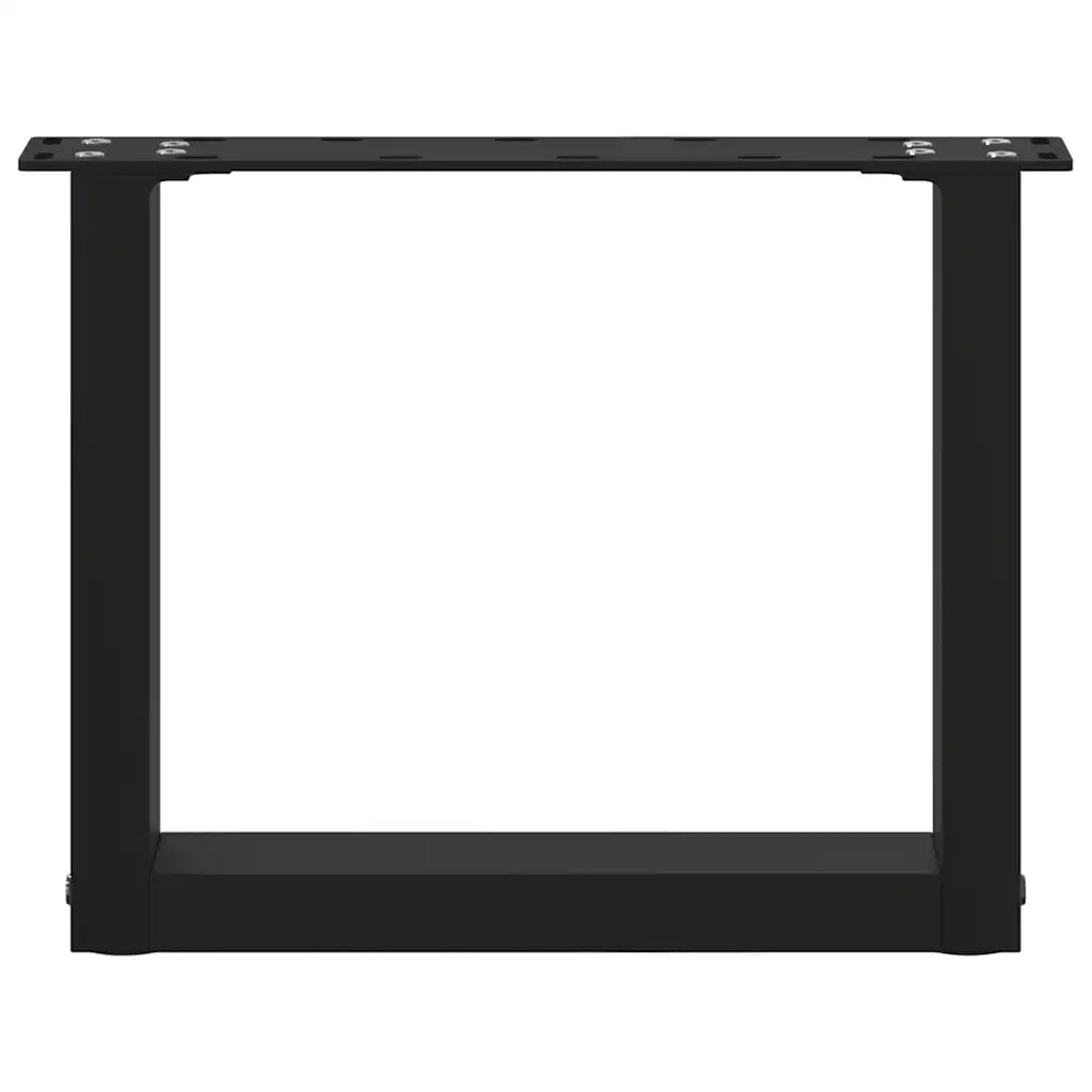 Gambe per Tavolino da Caffè a Forma di U 2 pz Nere 40x(30-31) cm Acciaio 4013132