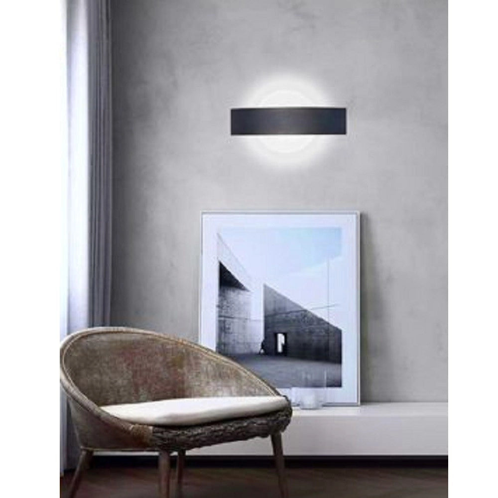 Trade Shop - Applique Led Parete Moderna Nera 8 W Doppia Emissione Luce 6500k 3000k 4000k E17 -