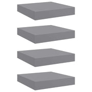 4 pz Scaffali a Parete | Ripiano a parete | Mensole a Parete Grigi 23x23,5x3,8 cm in MDF