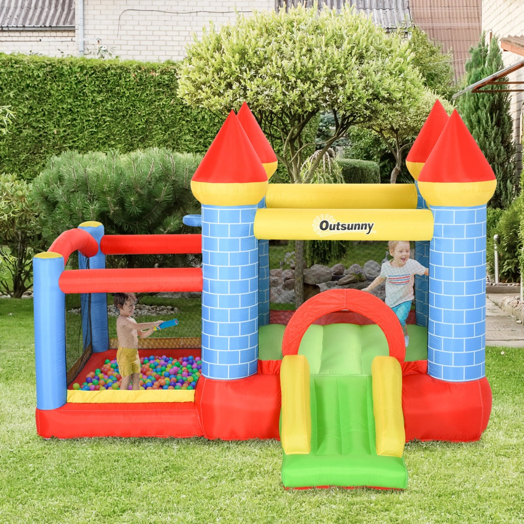Castello Gonfiabile per Bambini con Scivolo e Piscina ¨C Zephmum ¨C 280x260x210 cm