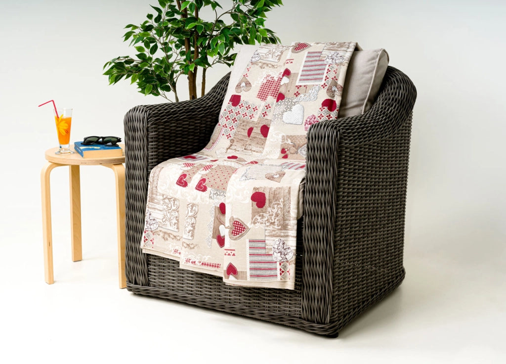 Telo Arredo Granfoulard Copritutto Cotone Made Italy Vari Disegni Arredatutto Copriletto Multiuso - 1 Piazza - Margot Rosso