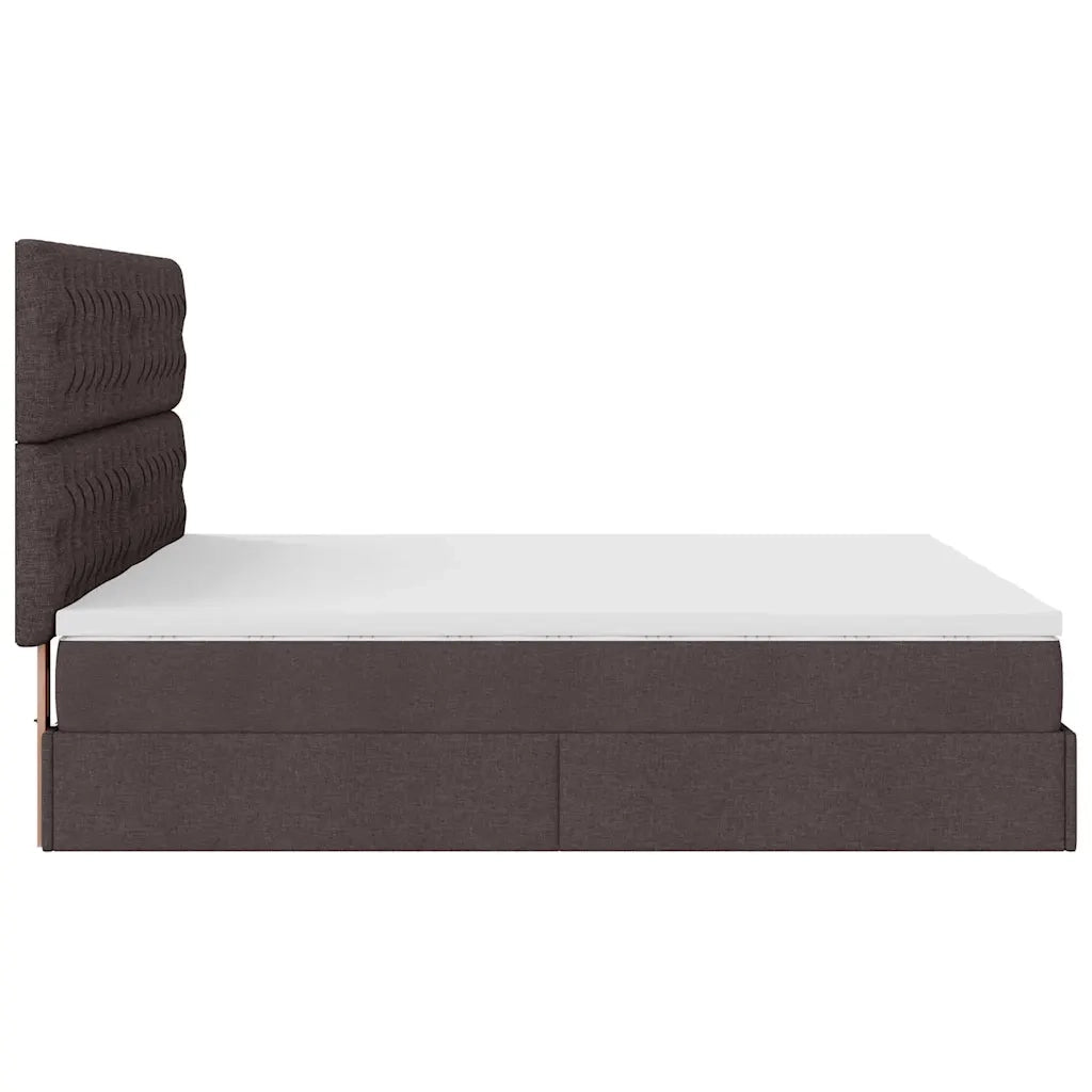 Struttura Letto Pouf con Materassi 200x200 cm in Tessuto 3314572