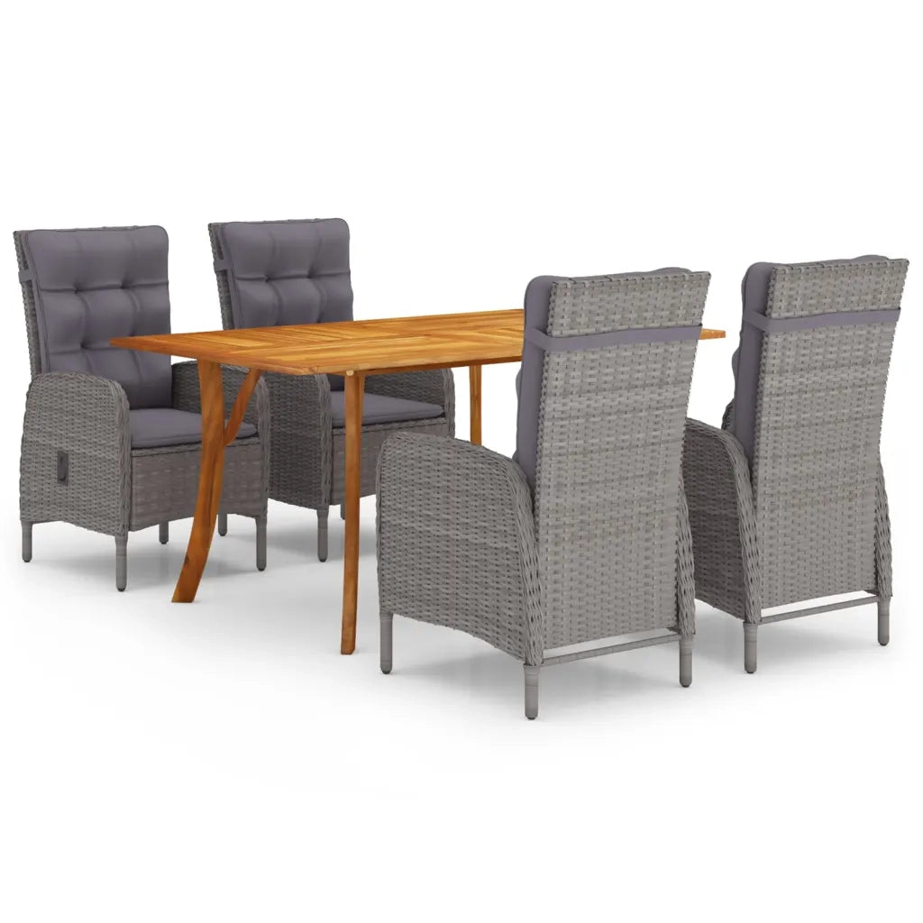 Set Mobili da Pranzo per Giardino 5 pz Grigio 3072123