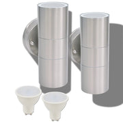 Applique LED Parete 2 pz Acciaio Inox Proiezione Alto/Basso CFW3635047