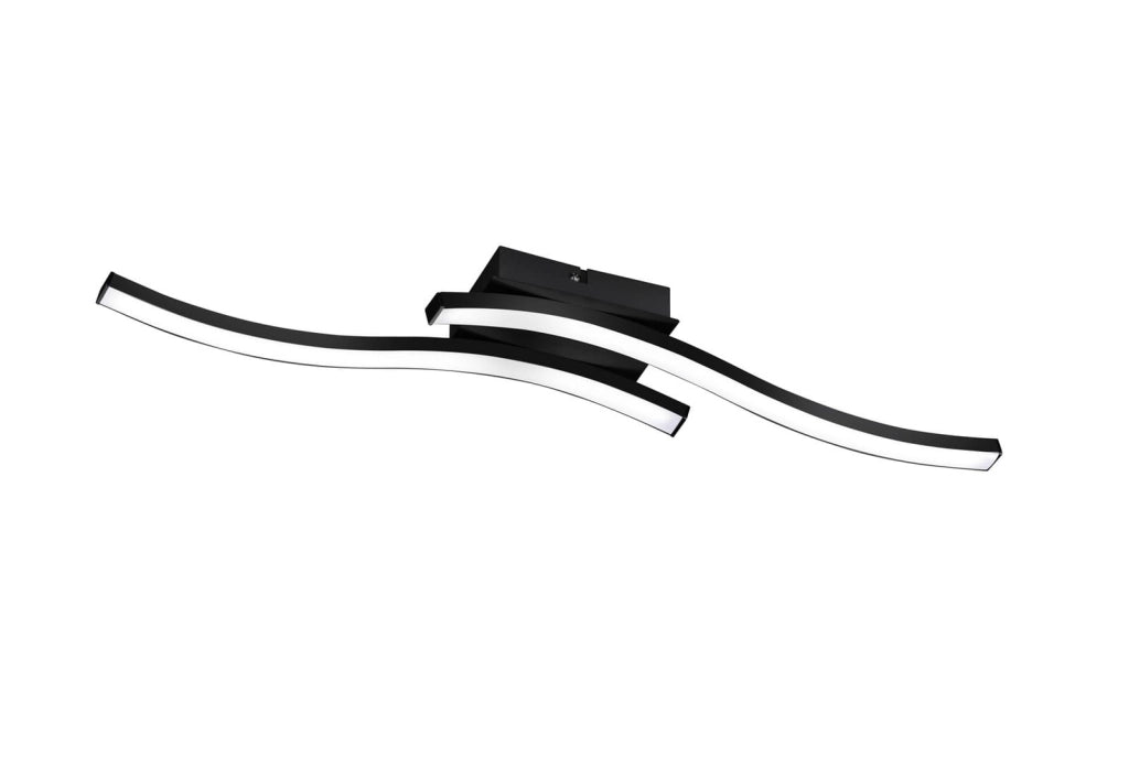 Plafoniera moderna LED ROUTE metallo nera RL 56 cm