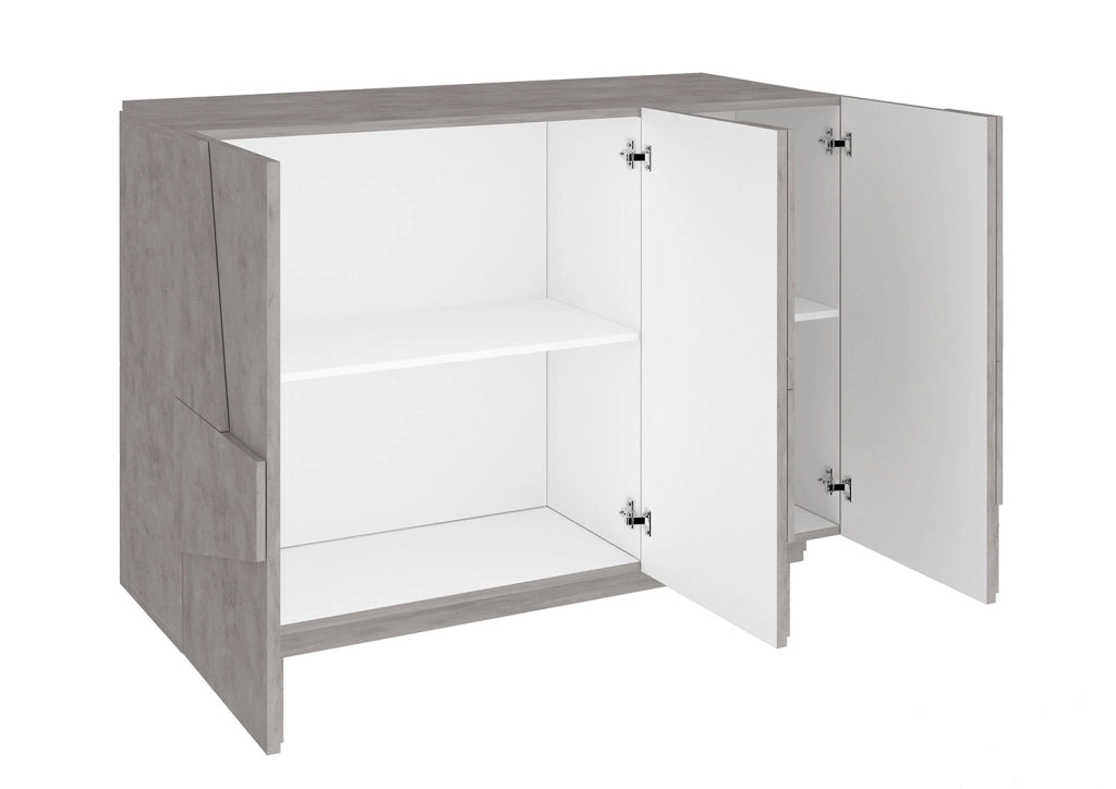 Mobile Multiuso 3 Ante 121,8x39,2x86 cm Ping Cemento Bronx