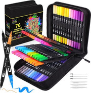 Pennarelli a Penna Soft Tip - Doppio Fine, 76 Colori per Adulti e Bambini