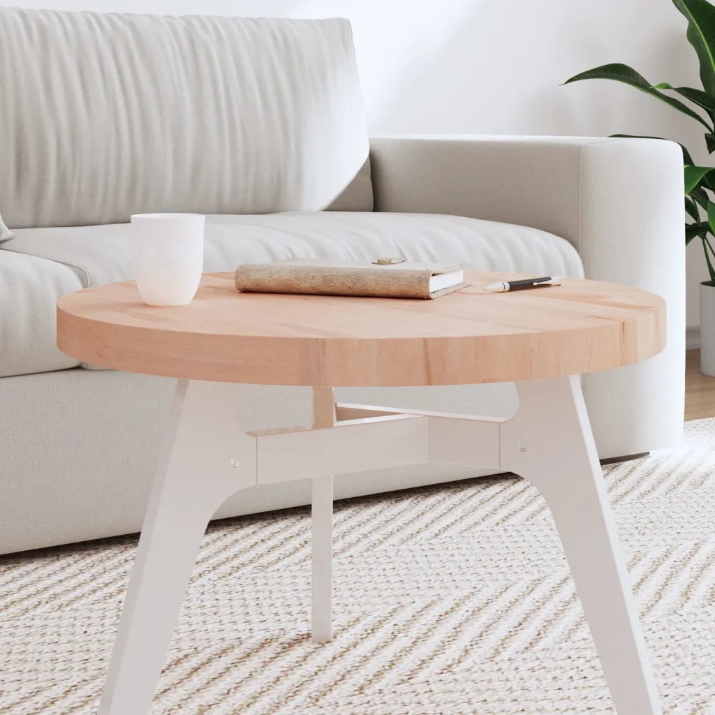 Piano per Tavolo | Superficie Tavolo | Piano Scrivania ?60x4 cm Rotondo in Legno Massello di Faggio