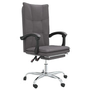 Sedia da ufficio girevole e reclinabile sedia da computer sedia da studio similpelle grigia 02_0024246
