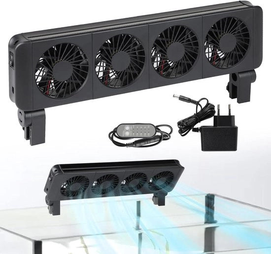 Ventilatore per acquario da 12W con timer e 5 velocità | Ventilatore silenzioso per clip per acquari da 70 cm