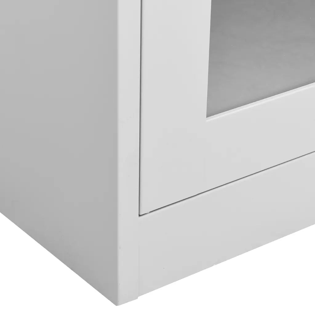 Armadio per Ufficio Grigio Chiaro 90x40x180 cm Acciaio e Vetro 335939