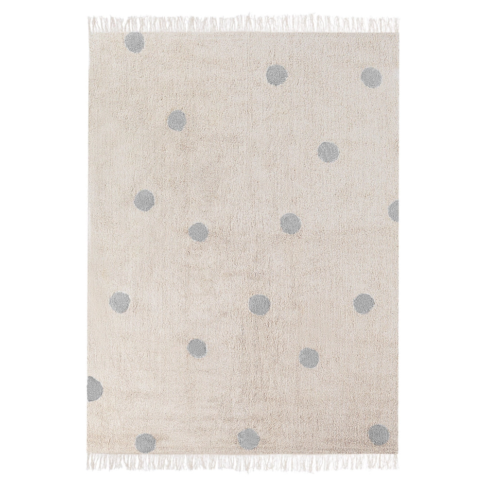 Tappeto per la camera dei bambini 140 x 200 cm Tappeto per la camera dei giochi con motivo a pois beige e grigio Dardere