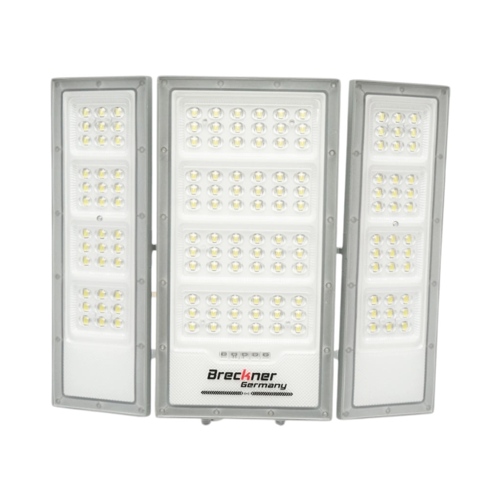 Lampada LED da 2400 lm, 6500 K con pannello solare da 40 W, batteria LifePO4 da 3,2 V/30 Ah, sensore di movimento e telecomando IP66. Breckner Germany