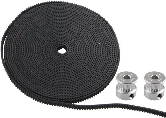 Set di sostituzione per assi 20 denti - 2GT - con gomma e acciaio - adatto per stampanti 3D - alta precisione - duraturo e flessibile - set di assi