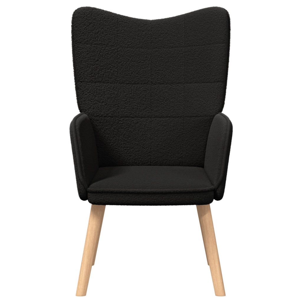 Sedia Rilassante  Nero in Tessuto Simile a Lana Ricci