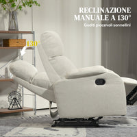 Poltrona Relax Reclinabile Manuale con Poggiapiedi Beige
