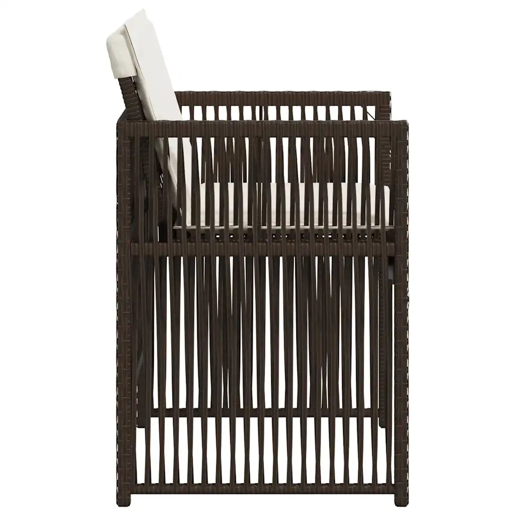 Sedie da Giardino con Cuscini 4 pz Marroni in Polyrattan