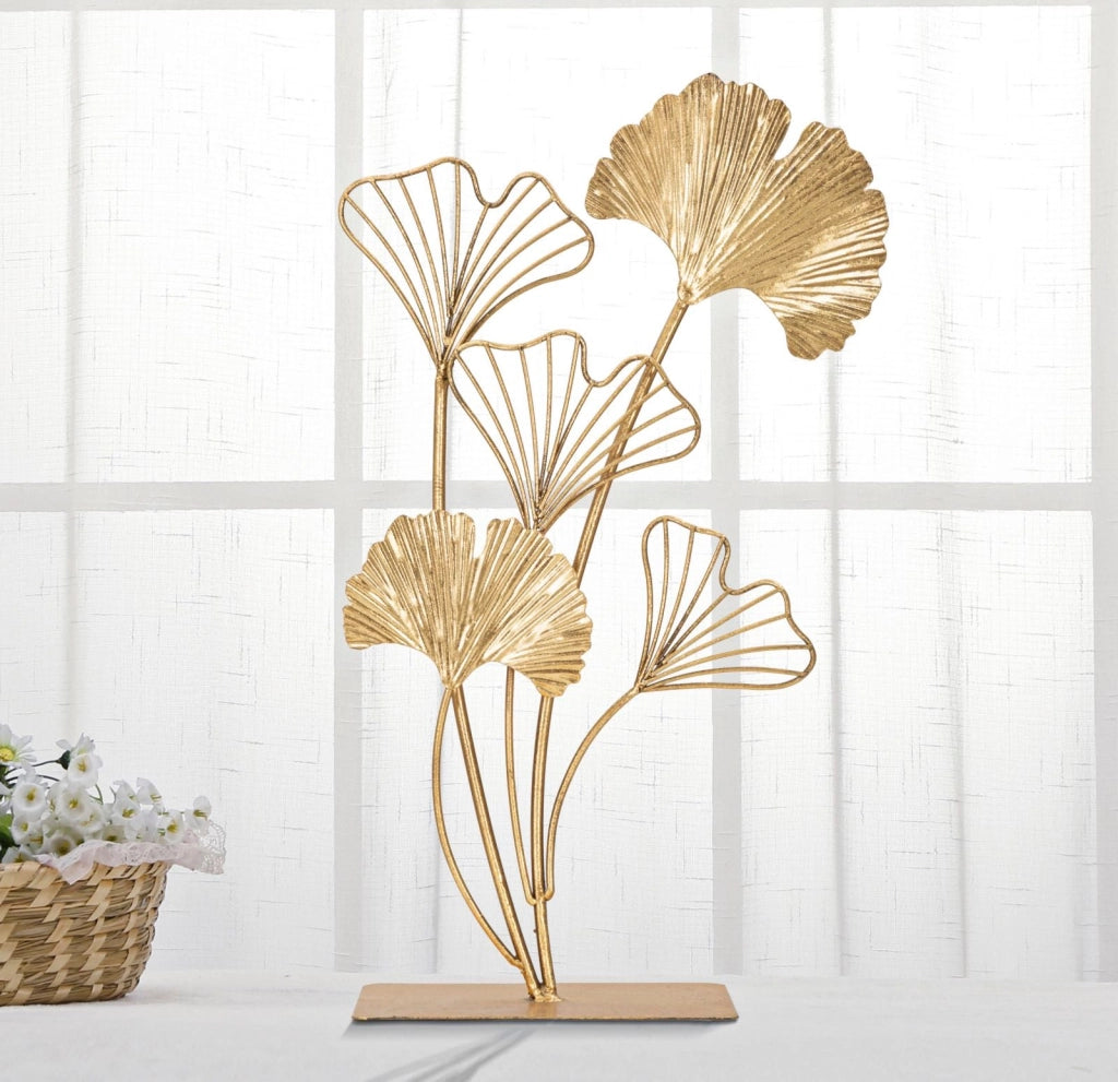 Scultura Leaf 26x11,5x44,5 cm in Ferro Oro