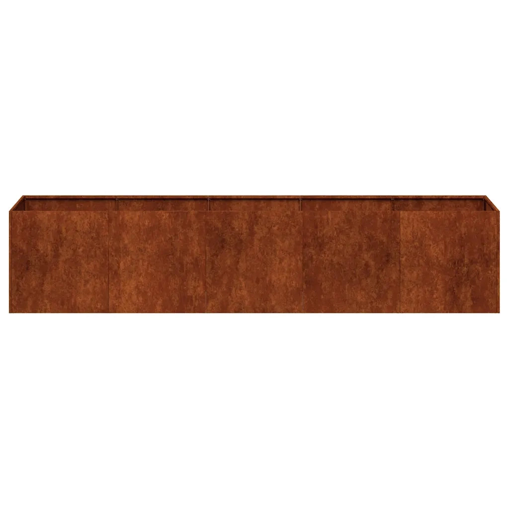 Fioriera-Vaso-Contenitore per Piante Arrugginita 200x40x40 cm in Acciaio Corten