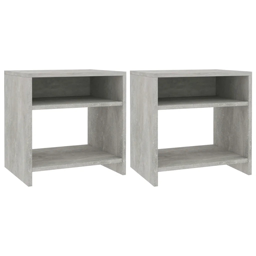 Comodini 2 pz Grigio Calcestruzzo 40x30x40 cm in Truciolato  cod mxl 30822