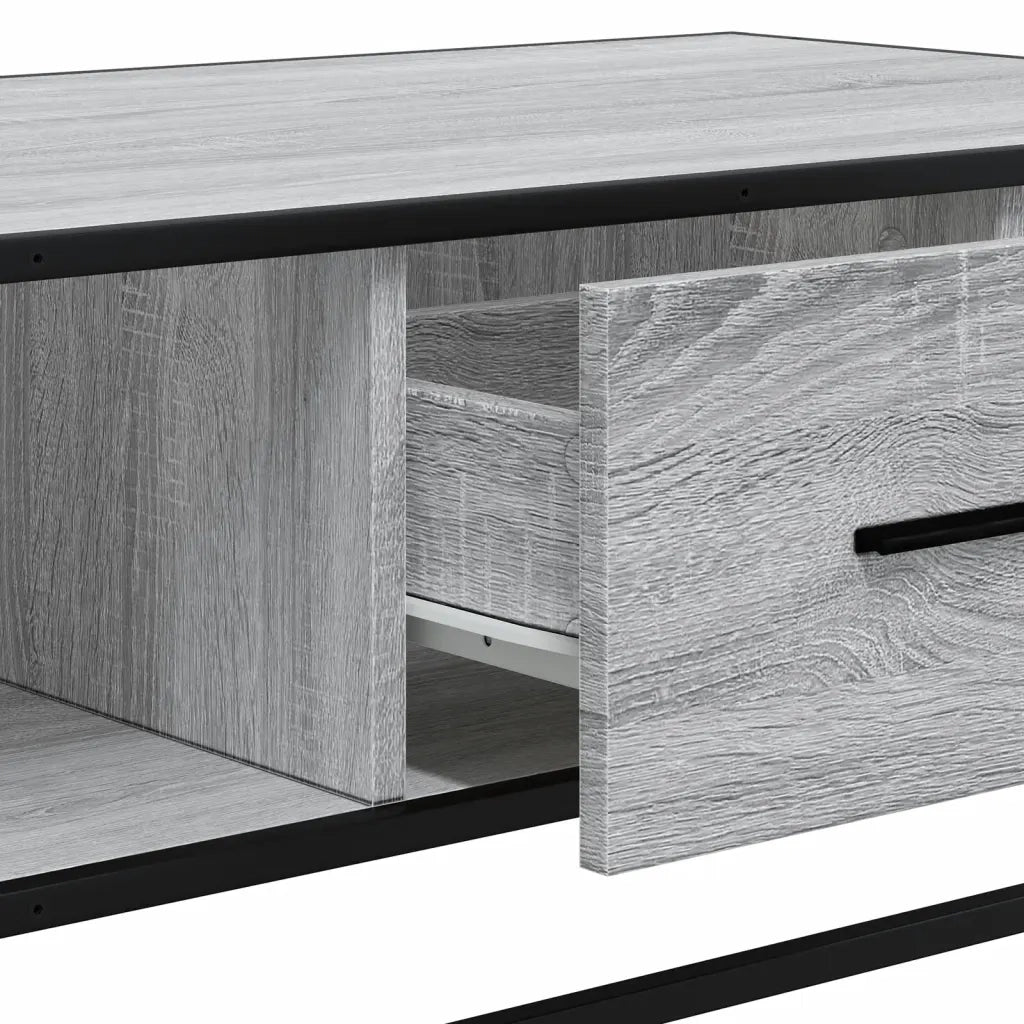 Tavolino da salotto | Tavolino da caff¨¨ | Tavolino da Soggiorno Grigio Sonoma 100x57x35 cm Legno Multistrato e Metallo