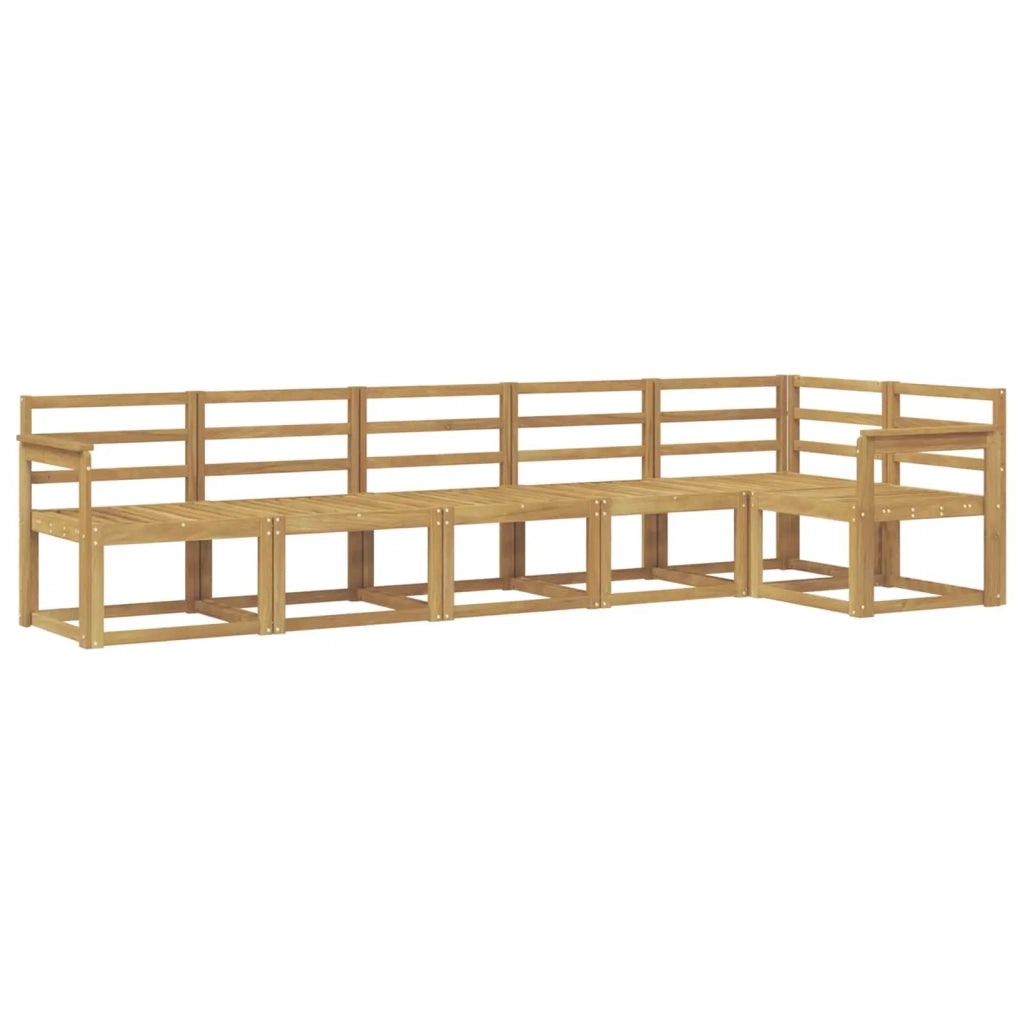 Set di divani da esterno 6 pcs Bianco Legno di Acacia Massello 3387688