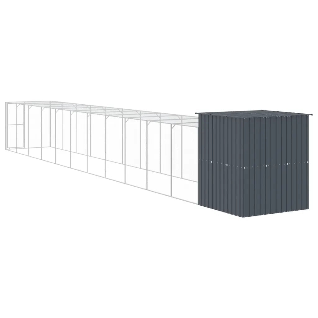 Pollaio con Area Corsa Antracite 165x1271x181cm Acciaio Zincato 3189113