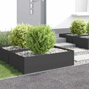 Bordura per Prato 4 pz 100 x 60 x 35 cm Acciaio Nero 8008946