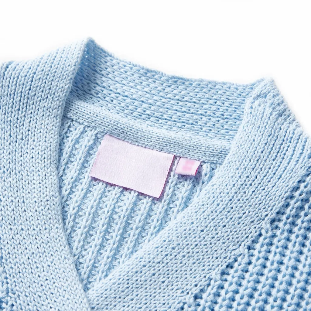 Cardigan da Bambina Lavorato a Mano Blu 128 CFW8627282