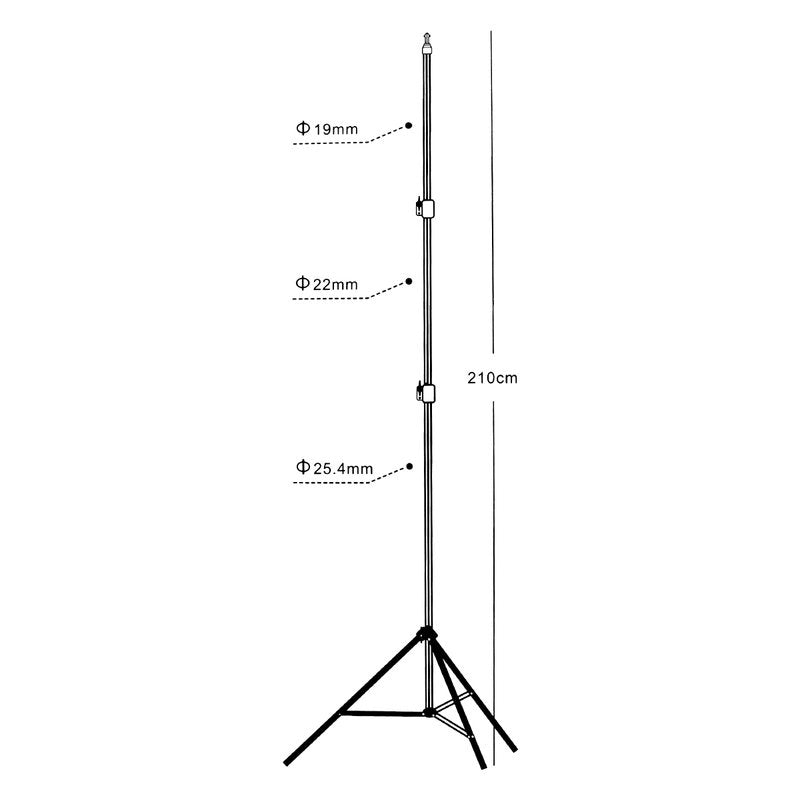 Staffa Triangolare Regolabile Max 210 cm, Supporto per Luce Anello e Ecc