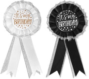Broche da Festa 2 Pezzi - Accessorio di Abbigliamento - Spilla per Abito - Nero/Bianco - 15x8x1,9cm